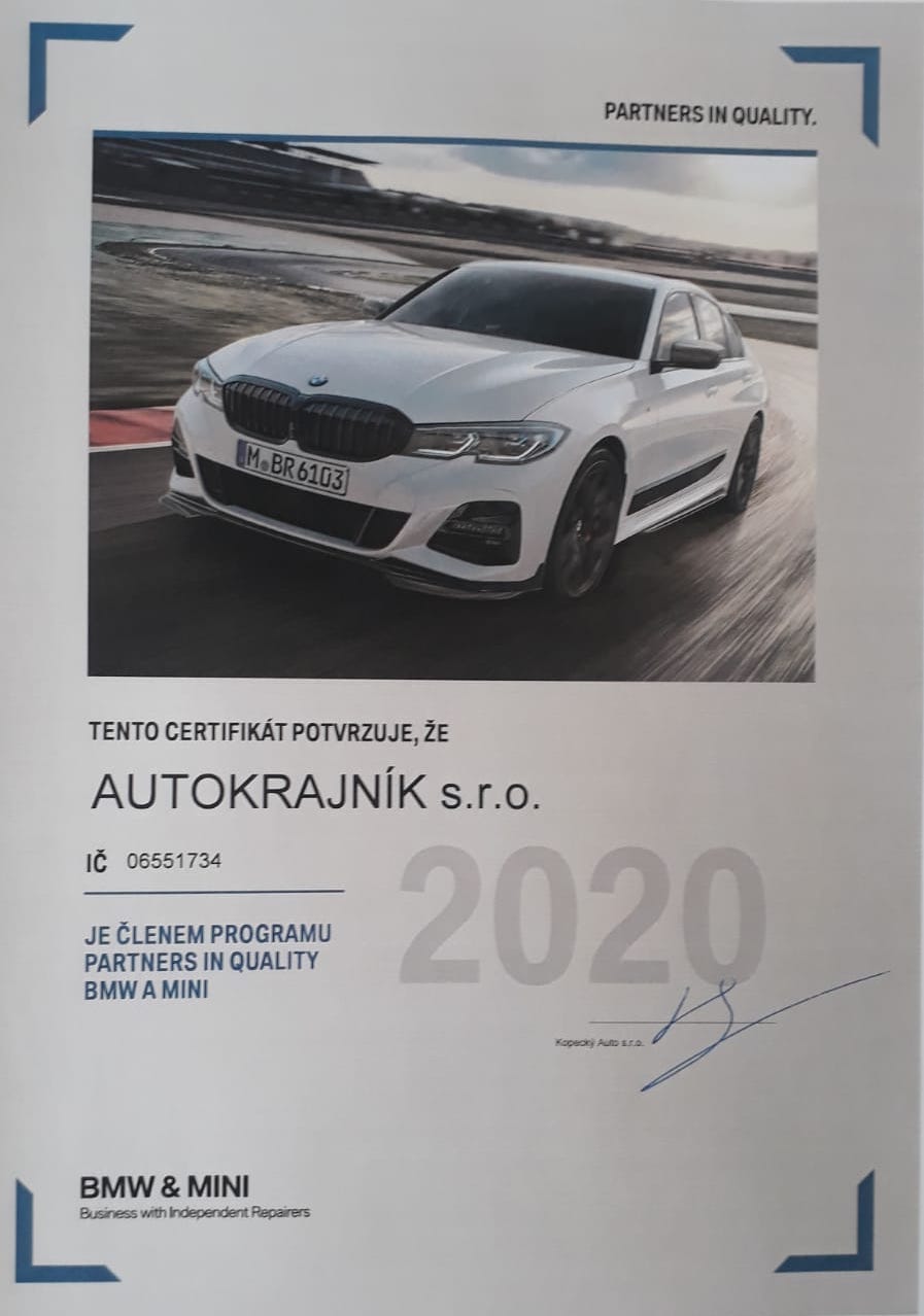Certifikace BMW 2020