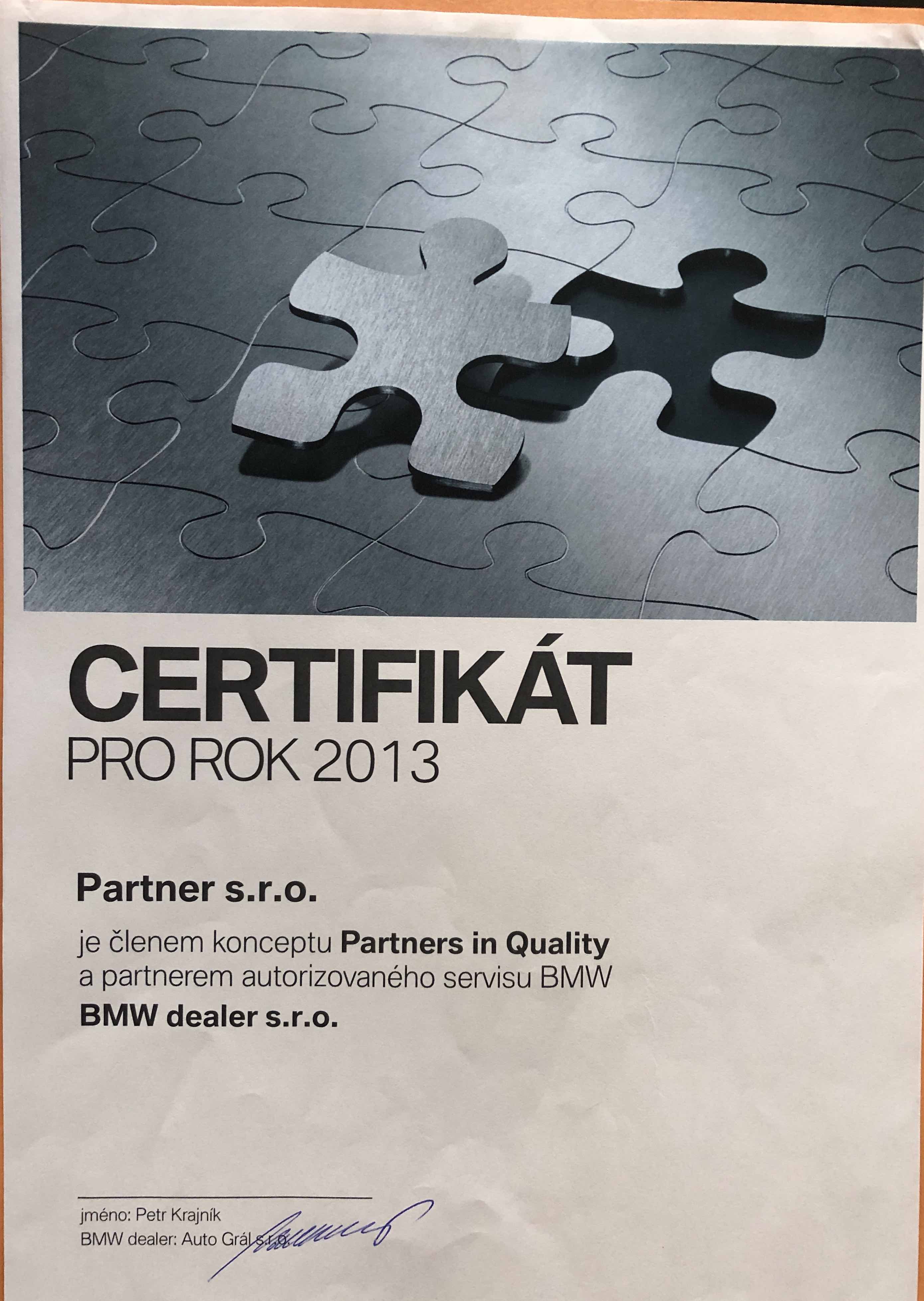 BMW - Certifikát